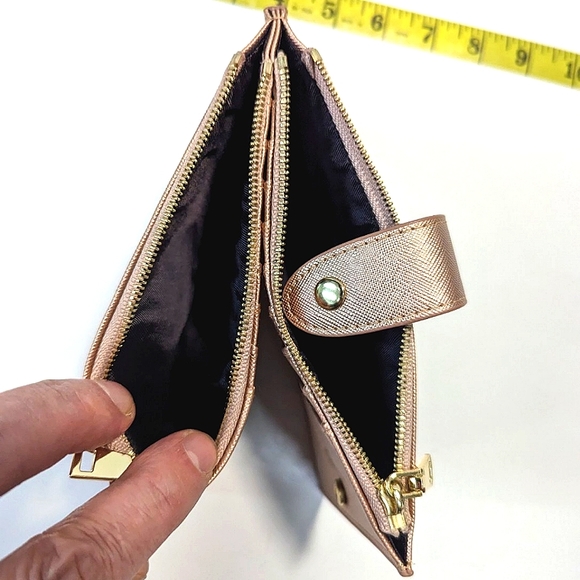 Travelambo BiFold Leather Wallet Multi Card Rose Gold - Picture 5 of 6